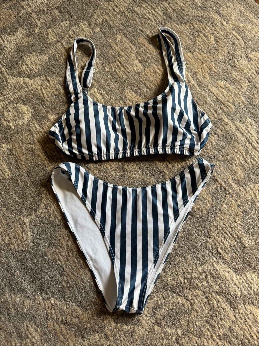 Kenny Flowers Navy and White Striped Bikini